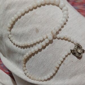 Elegant White Beaded Necklace